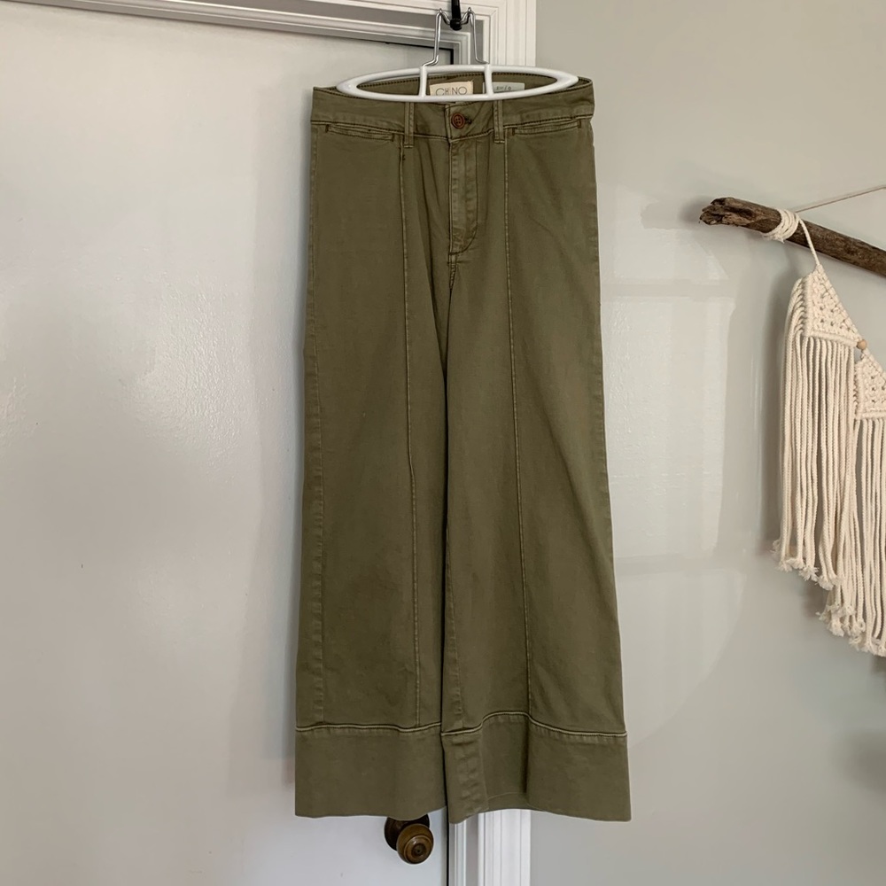 Anthropologie wide leg chino